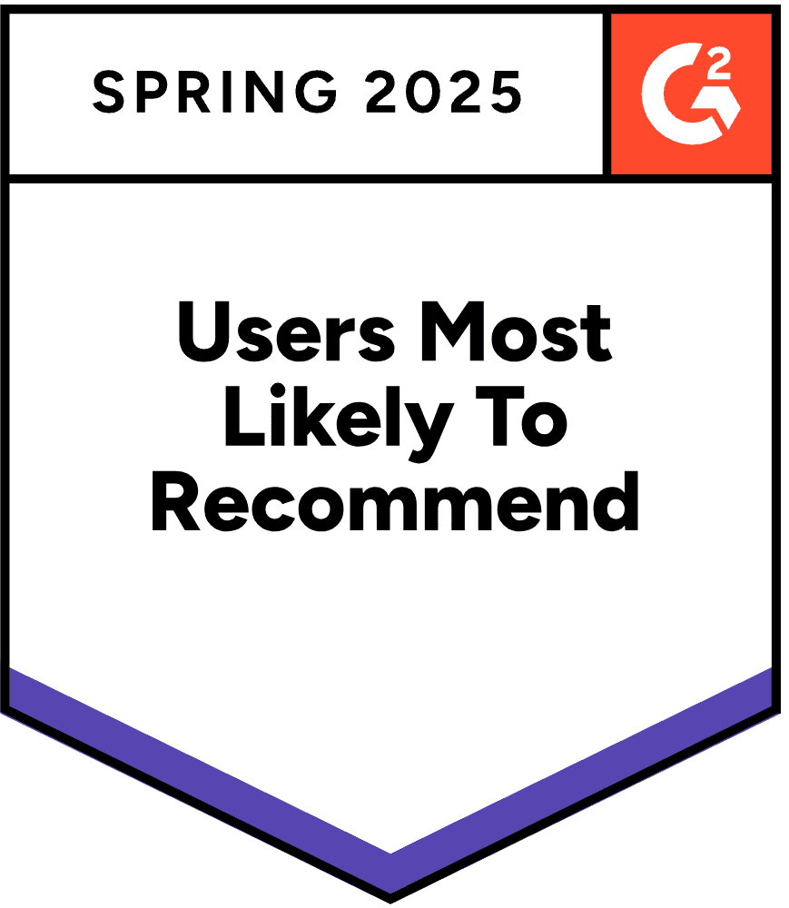 G2 Users Most Likely To Recommend · Spring 2025
