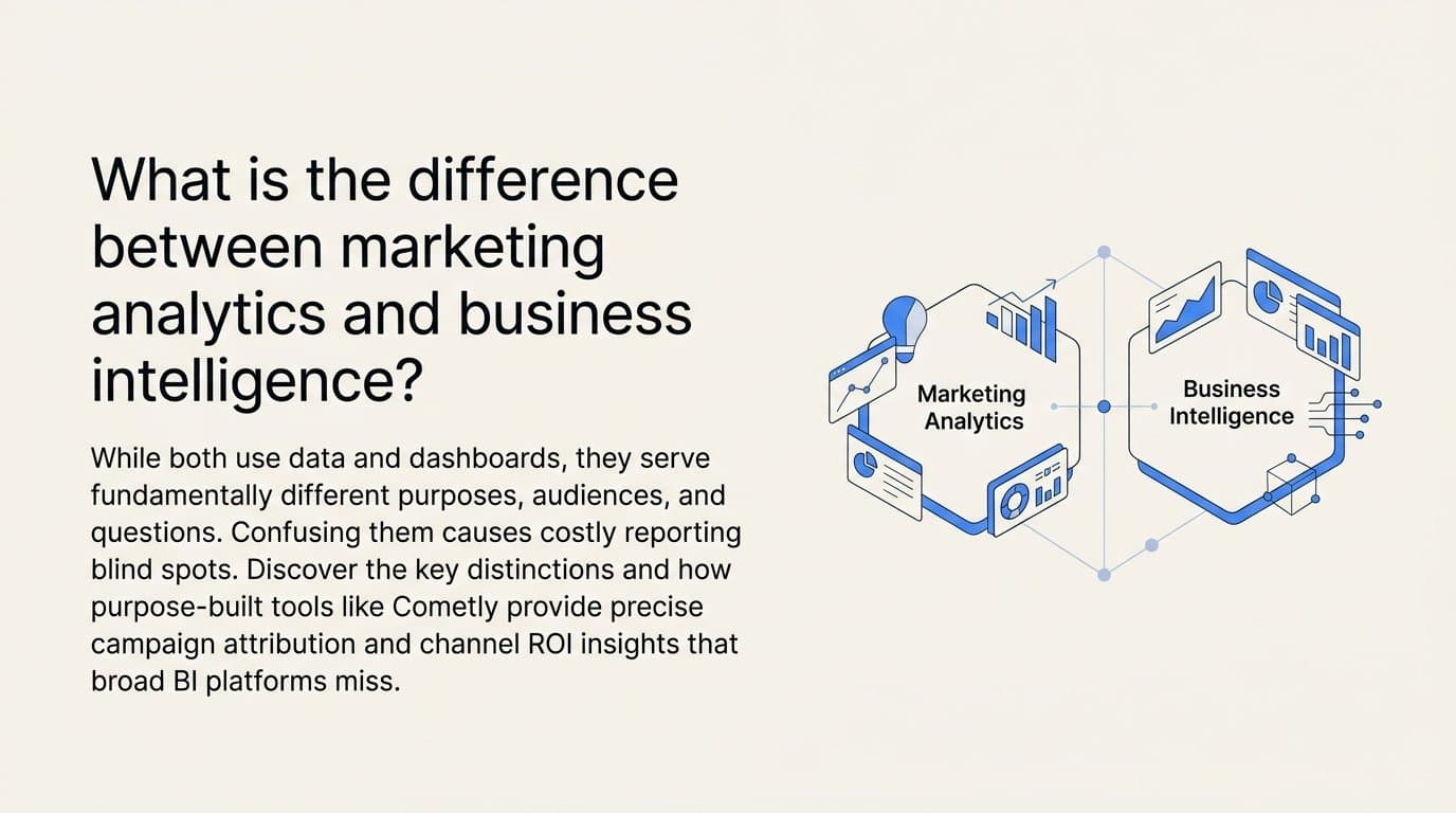 What is the difference between marketing analytics and business intelligence?