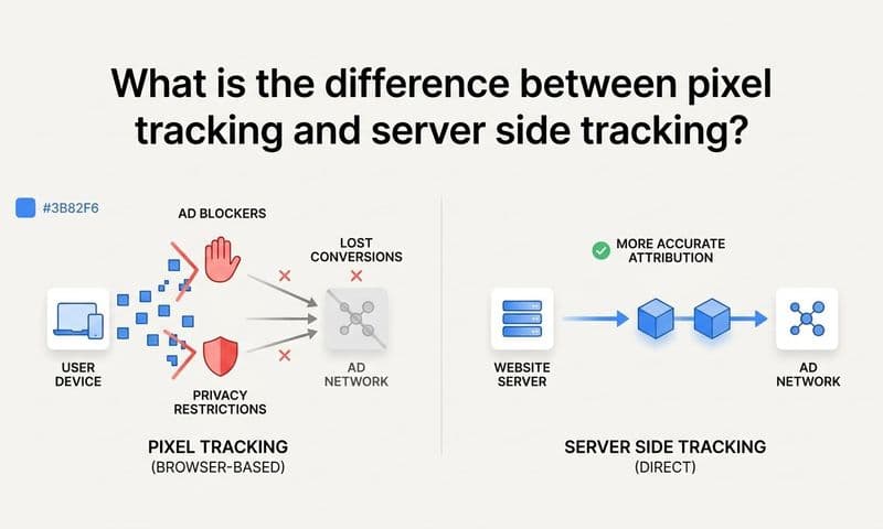 What is the difference between pixel tracking and server side tracking?