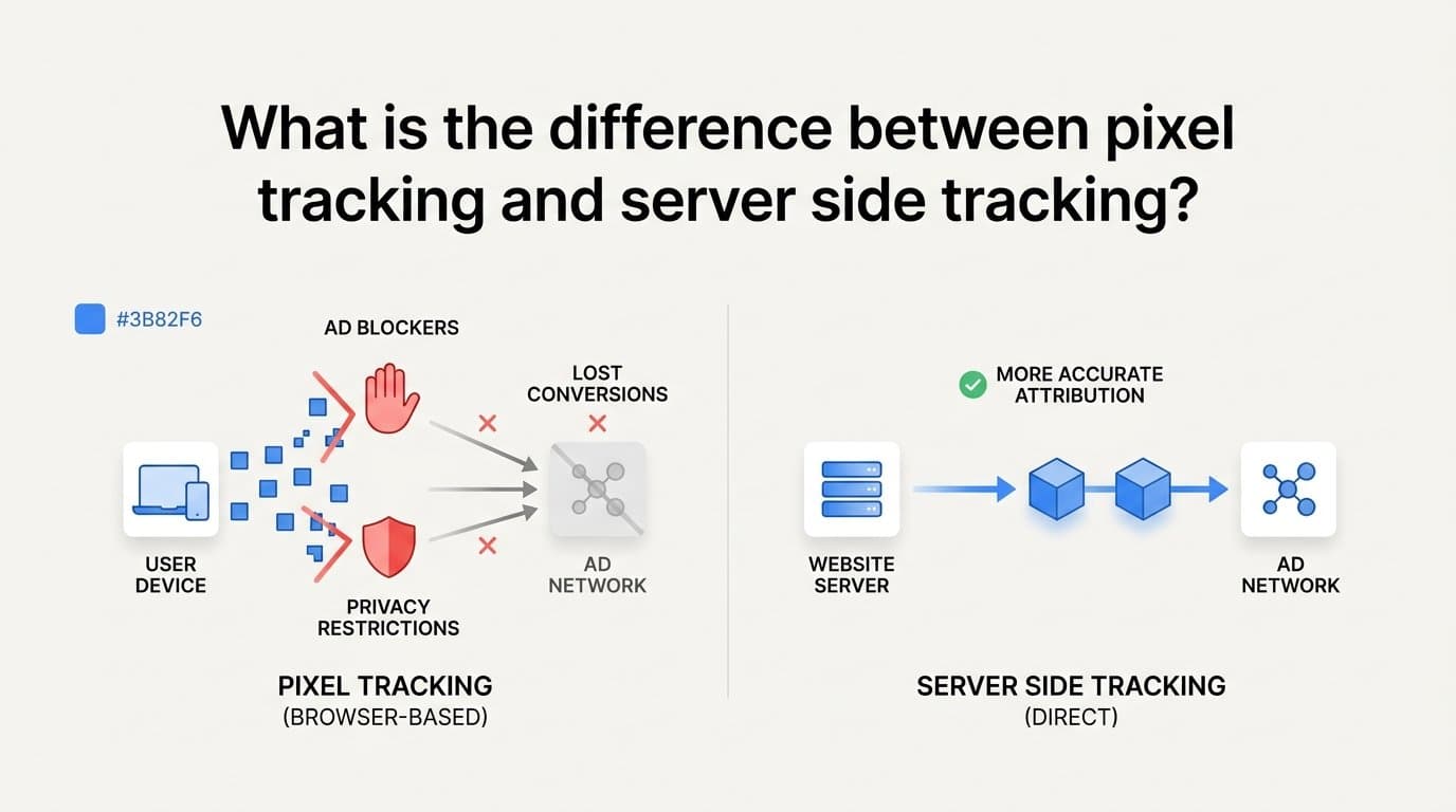 What is the difference between pixel tracking and server side tracking?