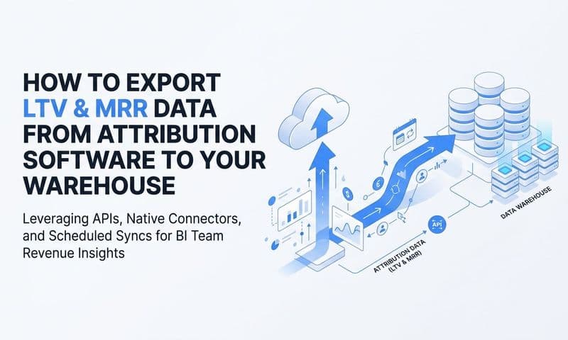 How do I export ltv and mrr data from attribution software to my warehouse?