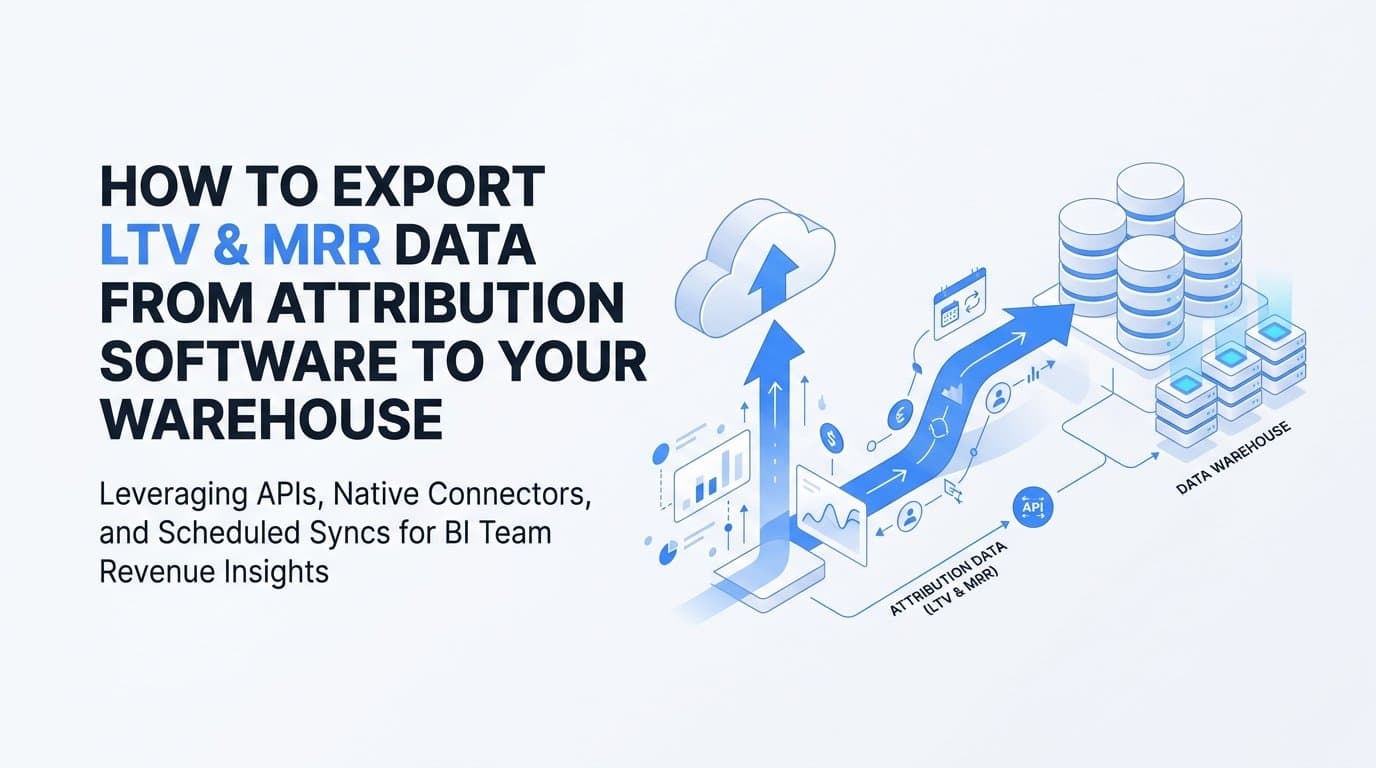 How do I export ltv and mrr data from attribution software to my warehouse?