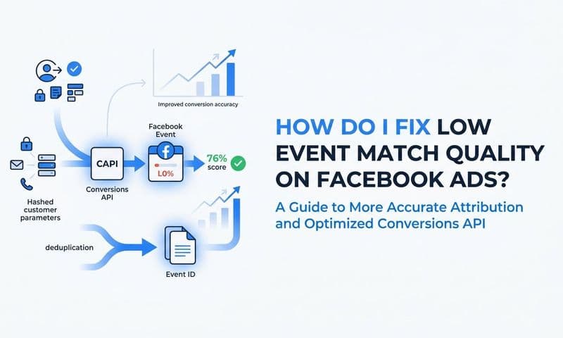How do I fix low event match quality on facebook ads?