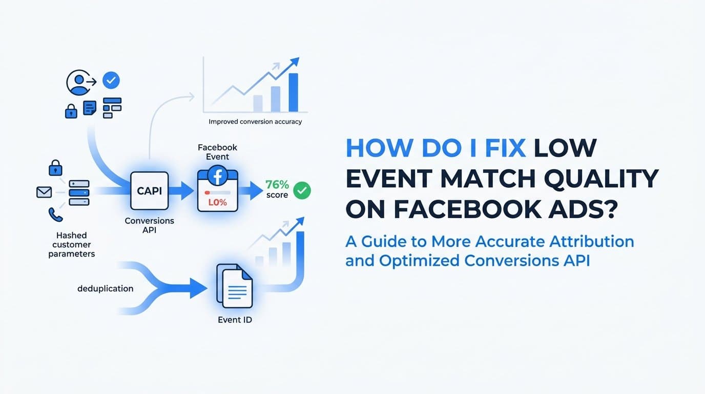 How do I fix low event match quality on facebook ads?