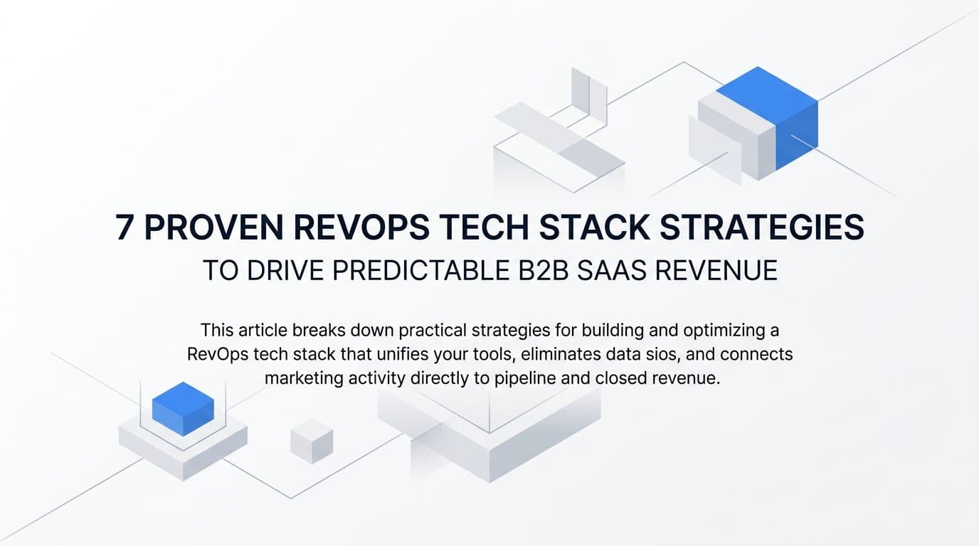7 Proven RevOps Tech Stack Strategies to Drive Predictable B2B SaaS Revenue