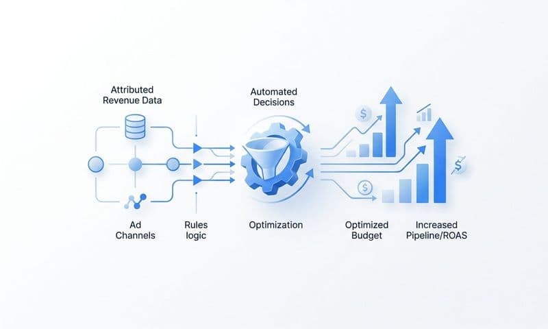 How do I use attributed revenue data to automate ad budget decisions?