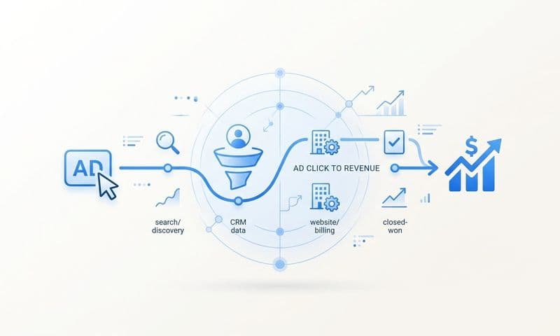 How do I track the full customer journey from ad click to revenue?